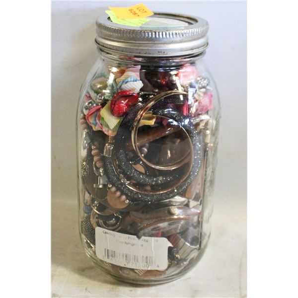 JAR FULL OF ESTATE JEWELRY FOR CRAFTING OR