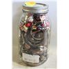 Image 1 : JAR FULL OF ESTATE JEWELRY FOR CRAFTING OR