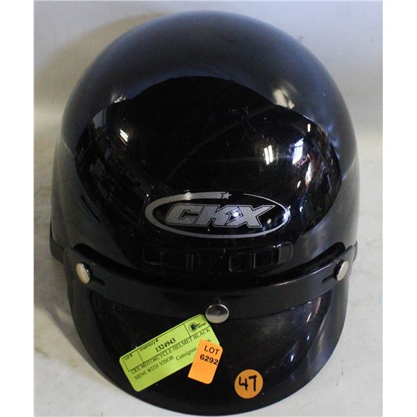 CRX MOTORCYCLE HELMET BLACK MENS WITH VISOR