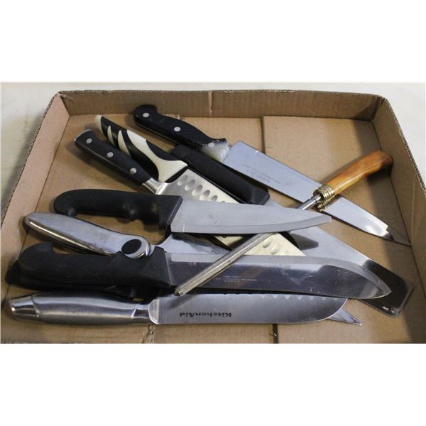 LOT OF ASST'D CHEF KNIVES (CUISINART, KITCHENAID,