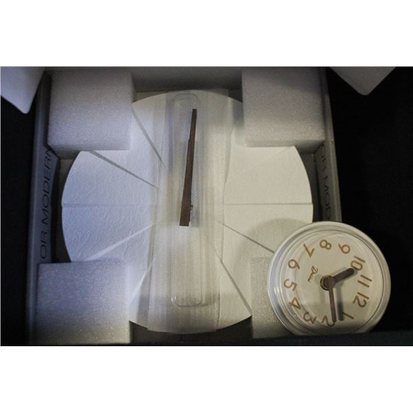 2 NEW DRIINI BRAND ROUND WALL CLOCKS SOLD TOGETHER
