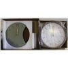 Image 1 : 2 NEW DRIINI BRAND ROUND WALL CLOCKS SOLD TOGETHER