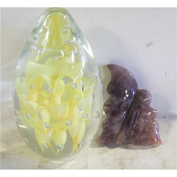 EGG ART GLASS & AMETHYST FAIRY