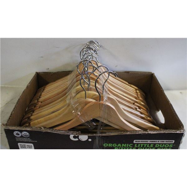 LOT OF WOODEN HANGERS