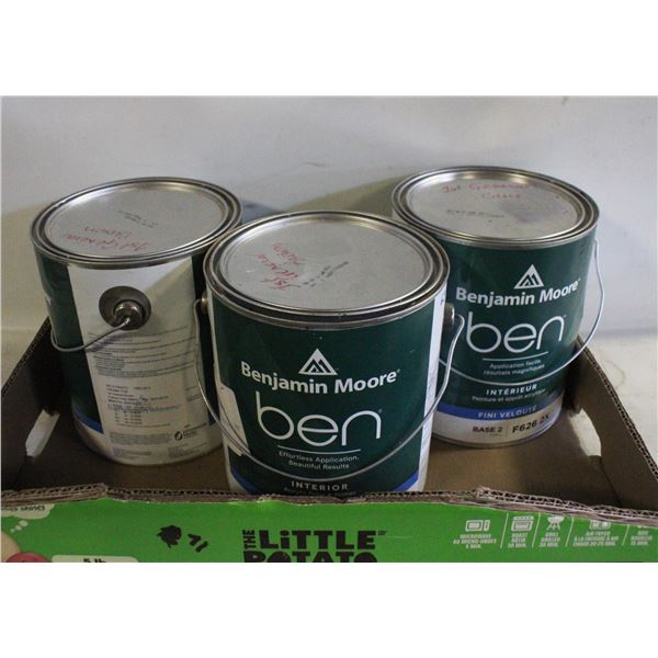 NEW BENJAMIN MOORE PAINT EGGSHELL BLUE(1) BROWN(2)