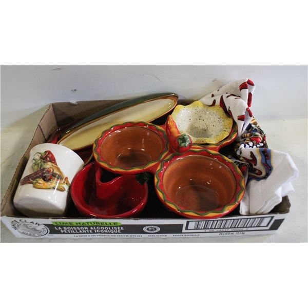 CHILI THEME APPY PLATTERS AND SERVING DISHES