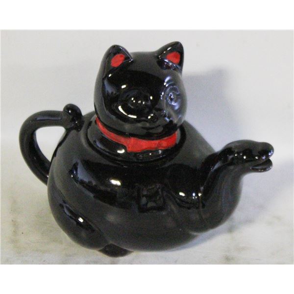 VINTAGE STAFFORD BLACK CAT TEAPOT
