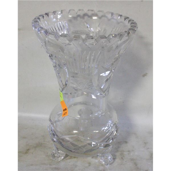 VINTAGE CUT CRYSTAL FOOTED VASE