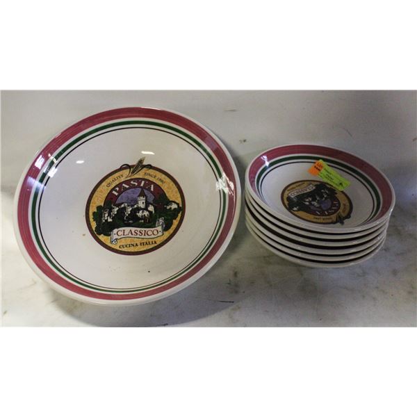 CIC ITALY  - LARGE PASTA DISH WITH 6 BOWLS