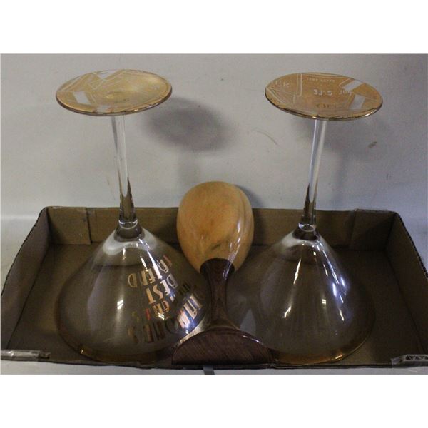 2 XL SPECIALTY MARTINI GLASSES WITH HANDMADE