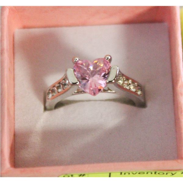 NEW HEART SHAPE GP RING SZ8