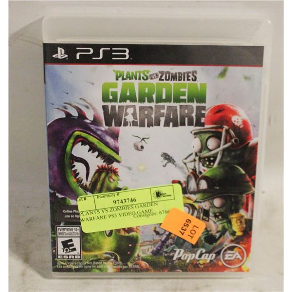 PLANTS VS ZOMBIES GARDEN WARFARE PS3 VIDEO GAME