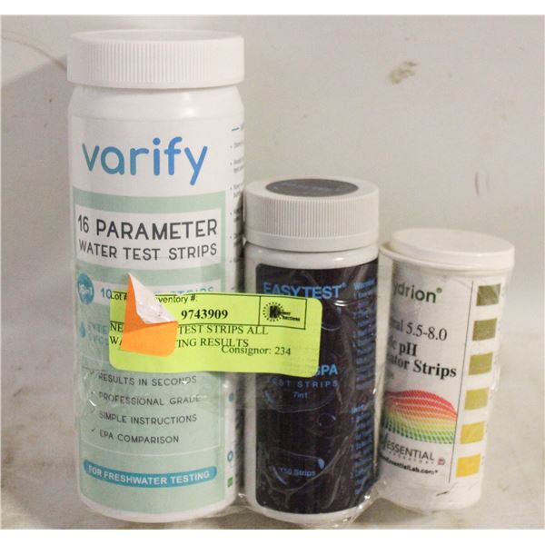 NEW 3 EASY TEST STRIPS ALL WATER TESTING RESULTS