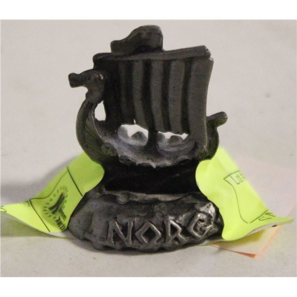 SMALL PEWTER SHIP FIGURE