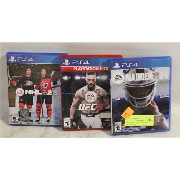 PS4 GAME LOT 3 GAMES NHL 23 MADDEN 24