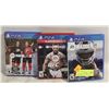 Image 1 : PS4 GAME LOT 3 GAMES NHL 23 MADDEN 24