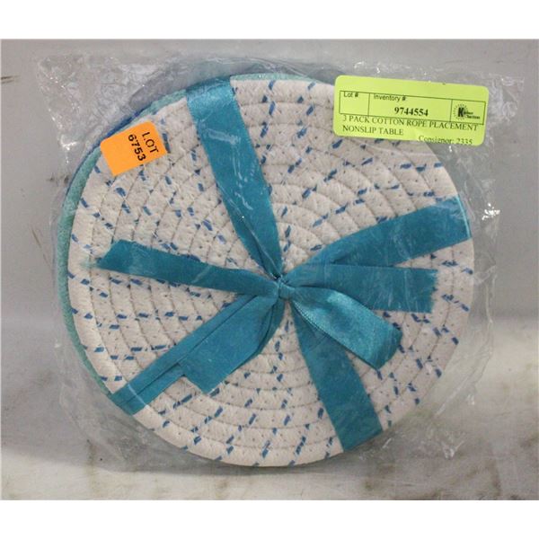 3 PACK COTTON ROPE PLACEMENT NONSLIP TABLE