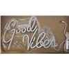 Image 1 : NEW PINK LED NEON SIGN GOOD VIBES USB WALL ART