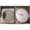 Image 1 : 2 NEW DRIINI BRAND ROUND WALL CLOCKS SOLD TOGETHER