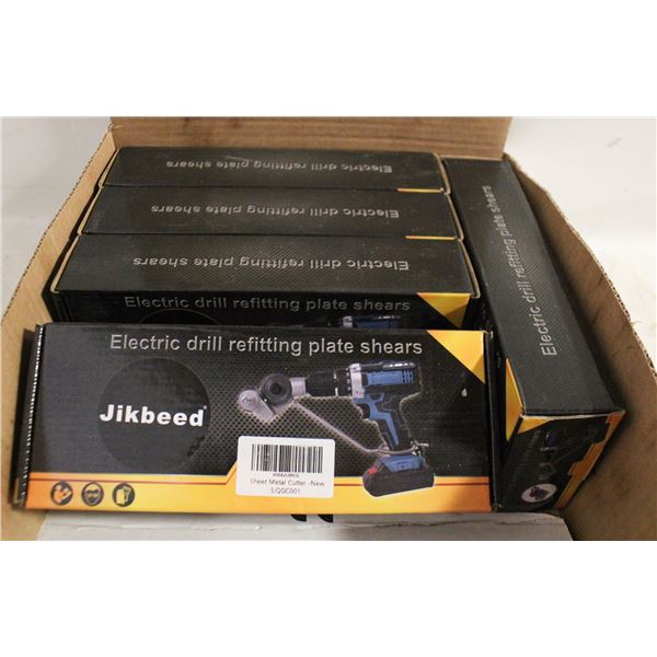 LOT OF 5 SHEET METAL NIBBLER DRILL ATTACHMENTS,