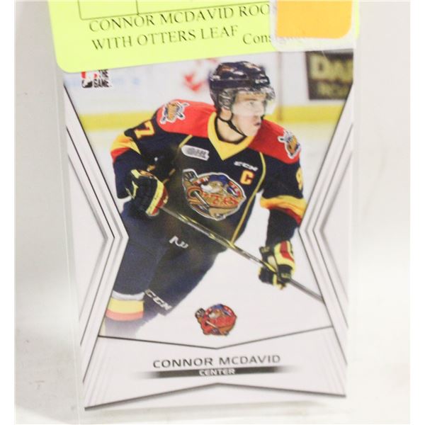 CONNOR MCDAVID ROOKIE CHL WITH OTTERS LEAF