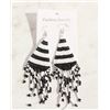 Image 1 : NEW ZEBRA STRIPE TASSEL EARRINGS