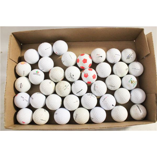 FLAT OF SURPLUS GOLF BALLS