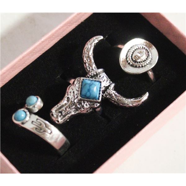 NEW 3PCS/SET RING SET SZ8