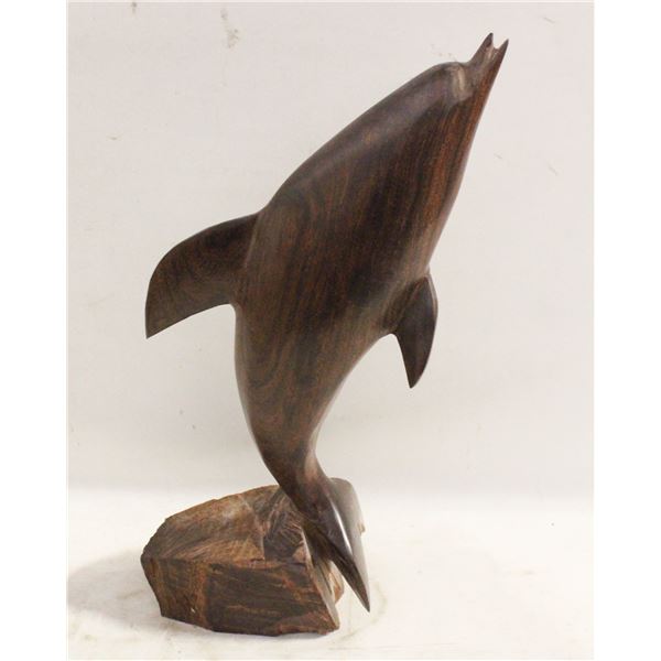 MCM 12" CARVED WOOD DOLPHIN