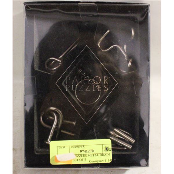 PARLOR PUZZLES METAL BRAIN GAMES- SET OF 4