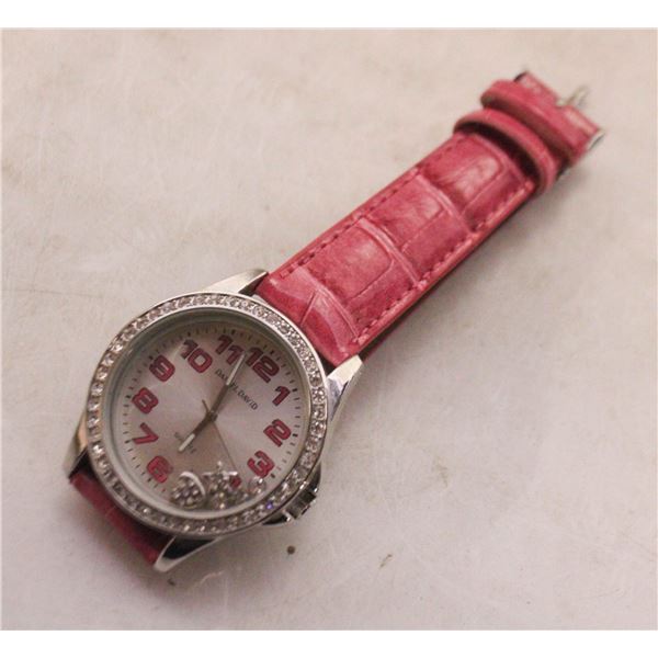 LADIES DANIEL DAVID RHINESTONE ENCRUSTED WATCH