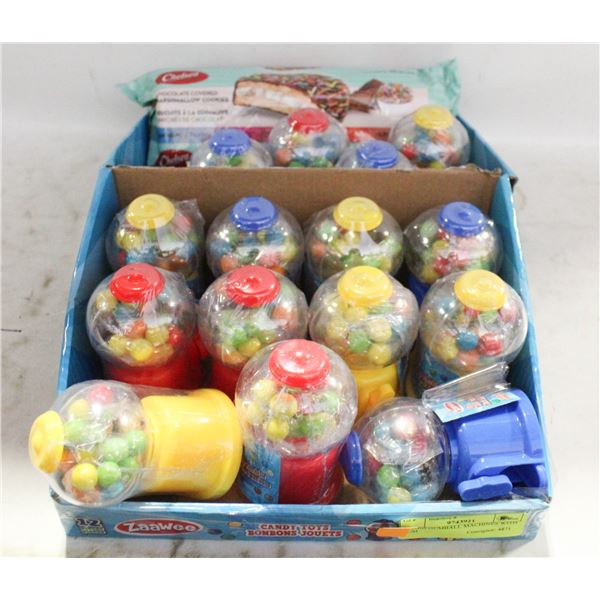 15 MINI GUMBALL MACHINES WITH GUM