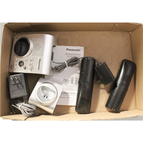 PANASONIC 2 CORDLESS PHONES WITH ANSWERING