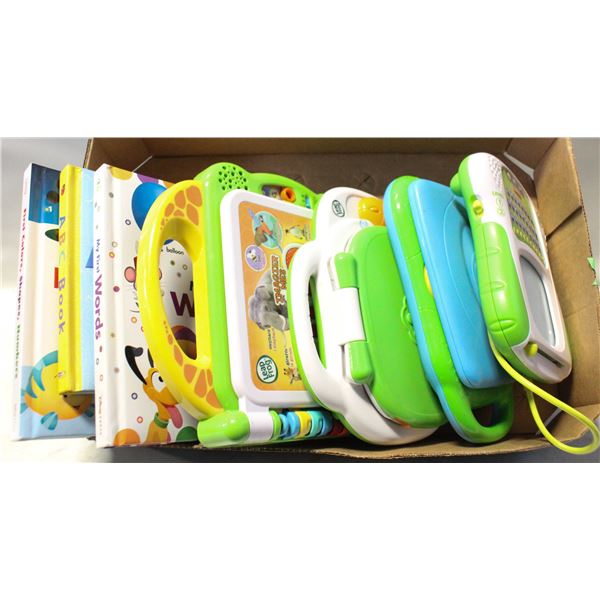 4 TODDLER LEAPFROG LAPTOPS & 4 TODDLER BOOKS