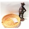 Image 1 : J LARGO 14” COWBOY SCULPTURE W/VINTAGE
