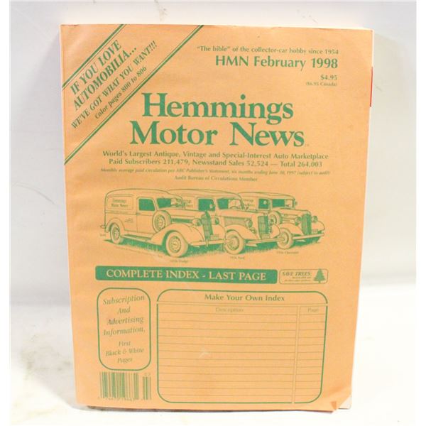 1998 HEMMINGS MOTOR NEWS