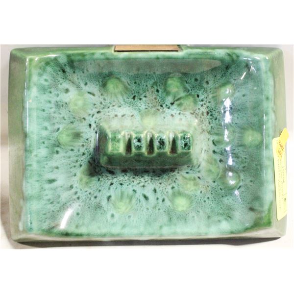 VINTAGE DYNAMIC POTTERY GLAZED ASHTRAY 9" X 6.5"