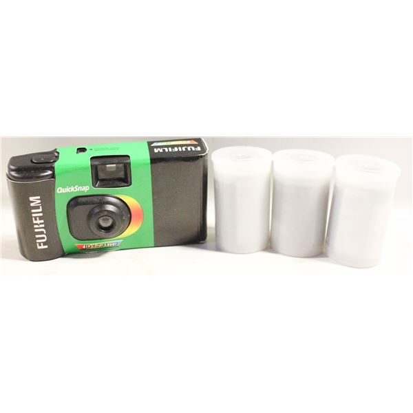 FUJI FILM QUICK SNAP FILM CAMERA + (3) 3X 24