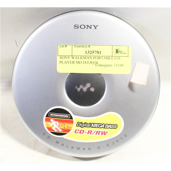 SONY WALKMAN PORTABLE CD PLAYER MO D-EJQ10