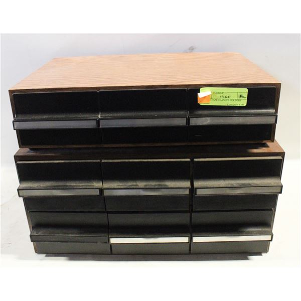 2 VTG TAPE CASSETE HOLDERS W/35+