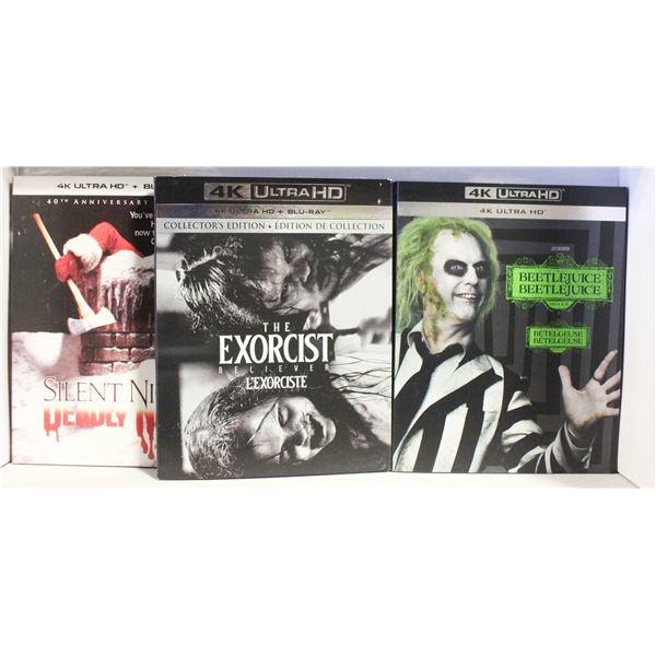 3 NEW 4K UHD HALLOWEEN MOVIES - EXORCIST BELIEVER,