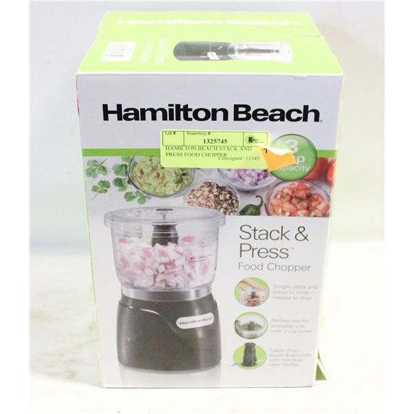 HAMILTON BEACH STACK AND PRESS FOOD CHOPPER