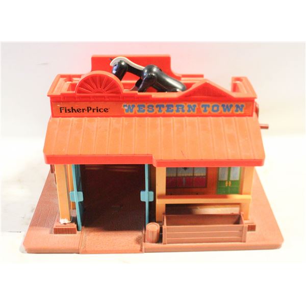 VINTAGE FISHER PRICE WESTERN TOWN PLAYHOUSE TOY
