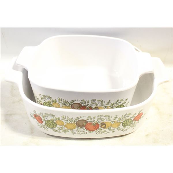 CORNING WARE "SPICE OF LIFE" CASSEROLE DISHES (2)