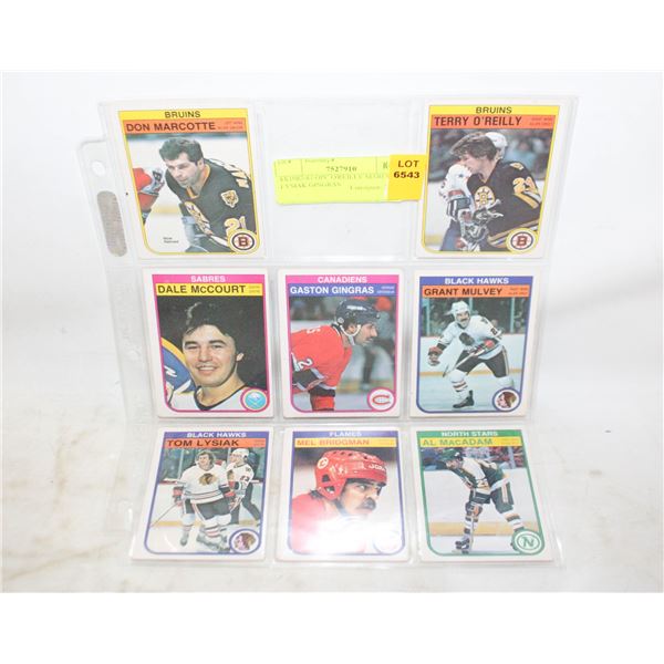 8X1982-83 OPC O'REILLY MARCOTTE LYSIAK GINGRAS