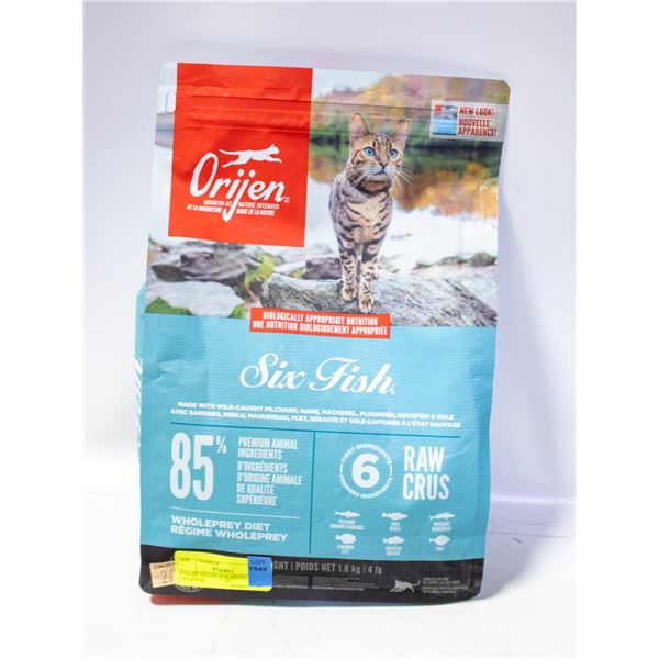 BAILIFF SEIZED 4LB ORIJEN SIX FISH CAT FOOD