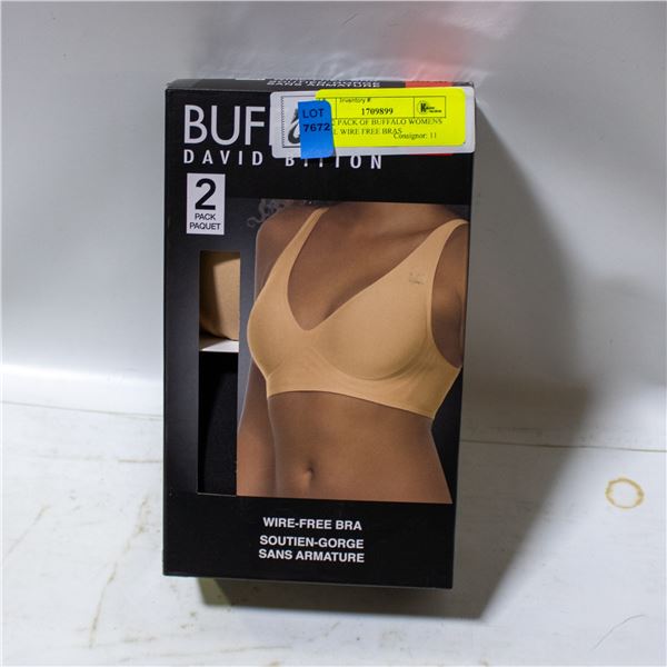 NEW 2 PACK OF BUFFALO WOMENS SMALL WIRE FREE BRAS