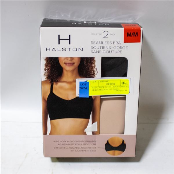 NEW 2 PACK OF HALSTON WOMENS MEDIUM SEAMLESS BRAS