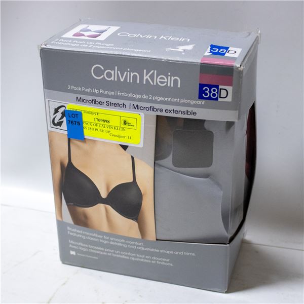 NEW 2 PACK OF CALVIN KLEIN WOMENS 38D PUSH UP
