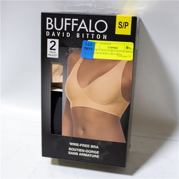NEW 2 PACK OF BUFFALO WOMENS MEDIUM WIRE FREE BRAS